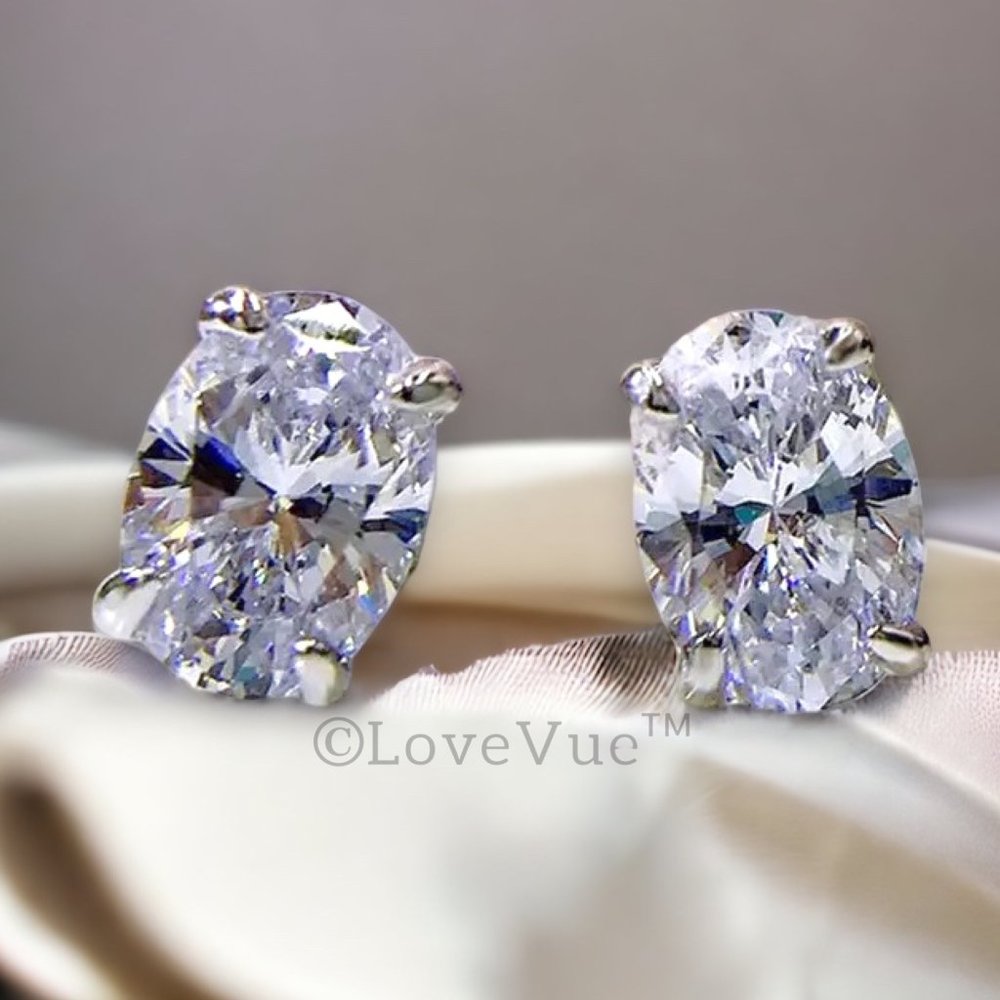 Certified 1ct. t.w. Diamond Oval Hidden Halo Stud Earrings VVS1 GRA Certified - Picture 3 of 16